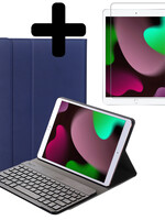 LUQ LUQ iPad 10.2 2020 Toetsenbordhoes Met Screenprotector - Donkerblauw