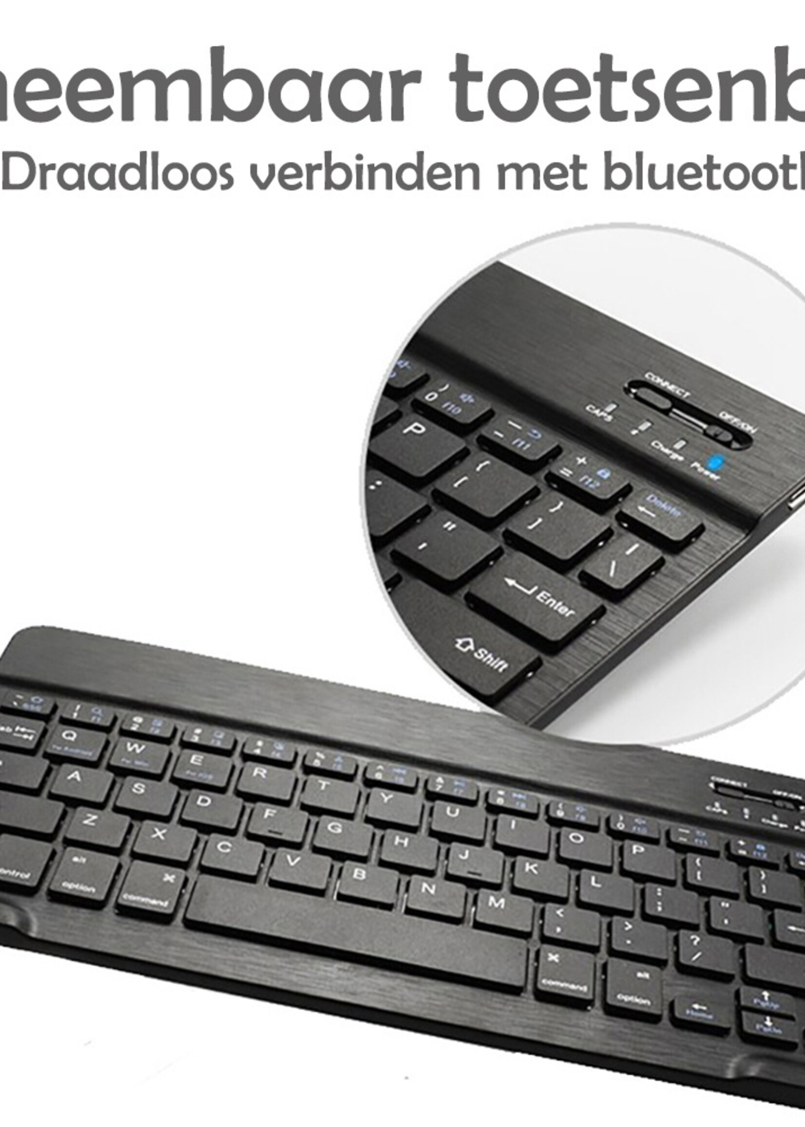 LUQ Hoes Geschikt voor iPad 10.2 2021 Hoes Keyboard Cover Toetsenbord Hoesje - Hoesje Geschikt voor iPad 9 Toetsenbord Hoes - Rosé goud