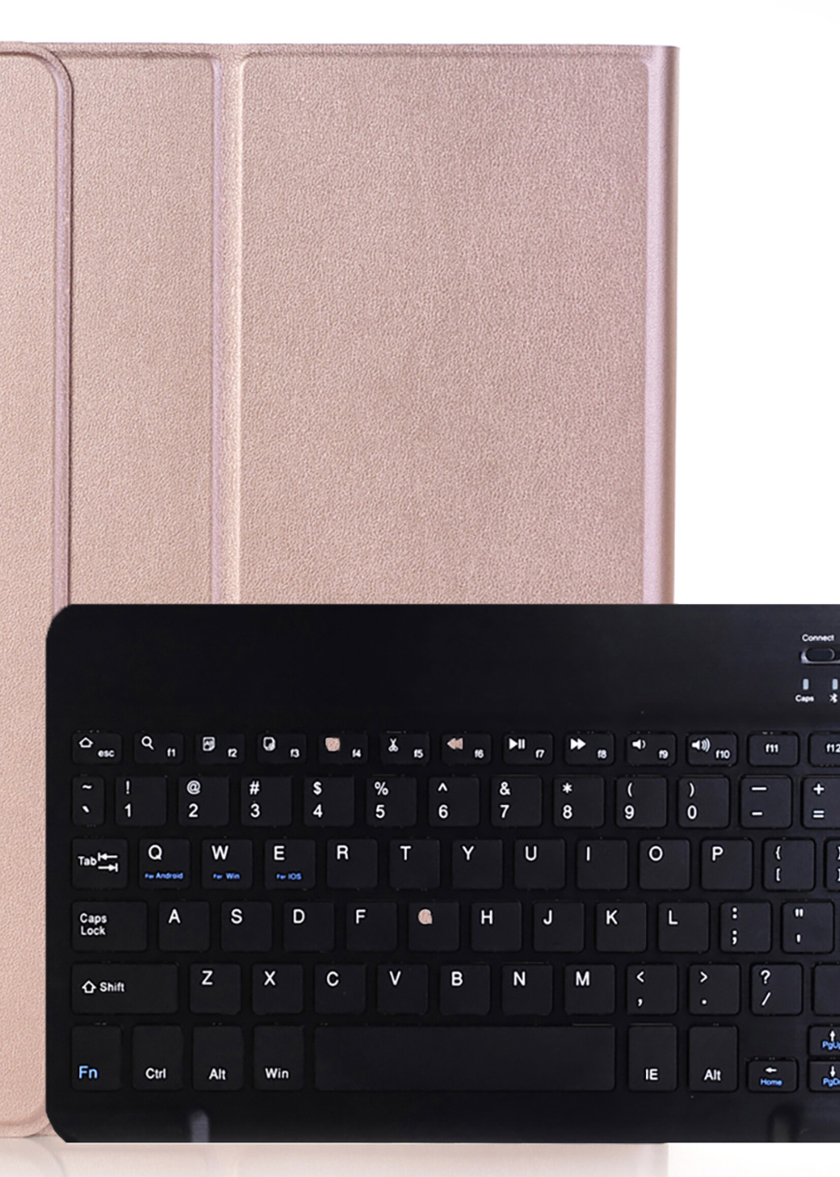 LUQ Hoes Geschikt voor iPad 10.2 2021 Hoes Keyboard Cover Toetsenbord Hoesje - Hoesje Geschikt voor iPad 9 Toetsenbord Hoes - Rosé goud