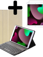 LUQ LUQ iPad 10.2 2021 Toetsenbordhoes Met Screenprotector - Goud