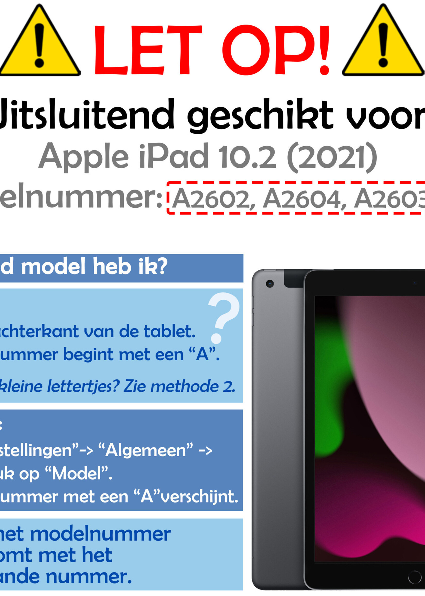 LUQ Hoes Geschikt voor iPad 10.2 2021 Hoes Keyboard Cover Toetsenbord Hoesje Met Screenprotector - Hoesje Geschikt voor iPad 9 Toetsenbord Hoes - Rosé goud