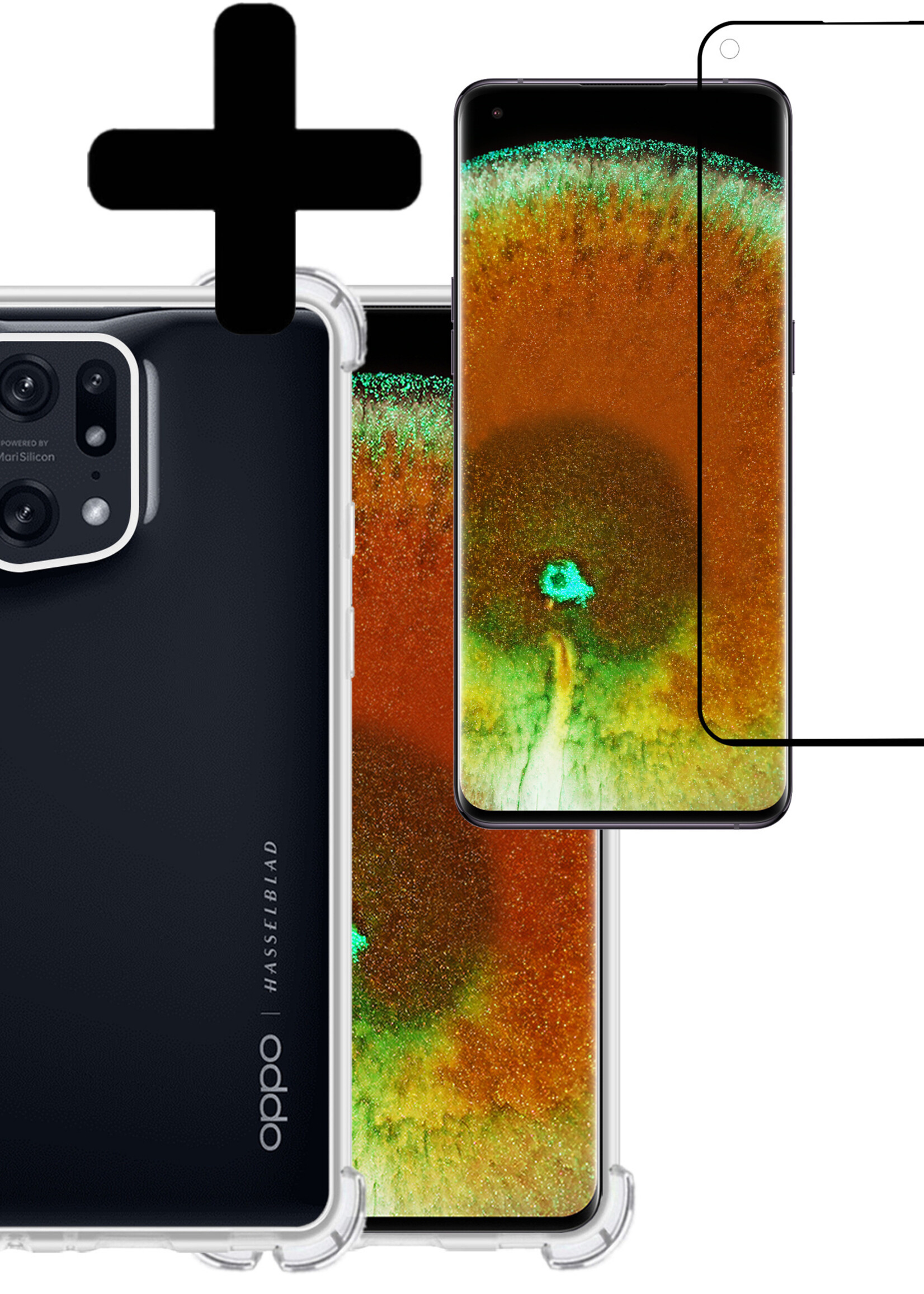 LUQ Hoesje Geschikt voor OPPO Find X5 Hoesje Shockproof Case Siliconen Met Screenprotector - Hoes Geschikt voor OPPO X5 Hoes Cover Siliconen - Transparant