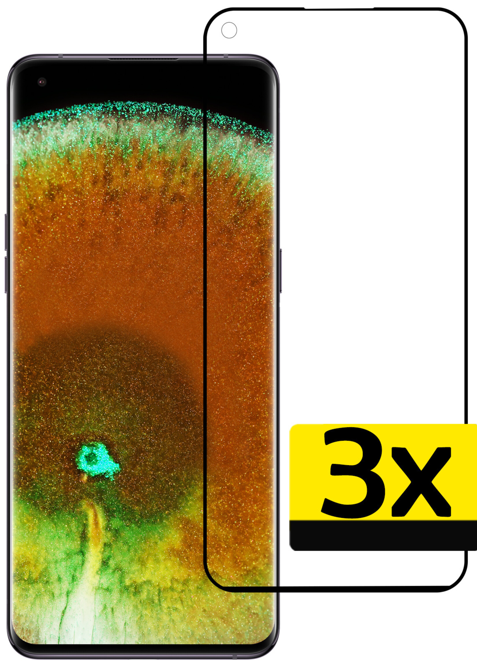LUQ Screenprotector Geschikt voor OPPO Find X5 Screenprotector Glas Full Cover - Screenprotector Geschikt voor OPPO X5 Screenprotector Full Cover - 3 Stuks