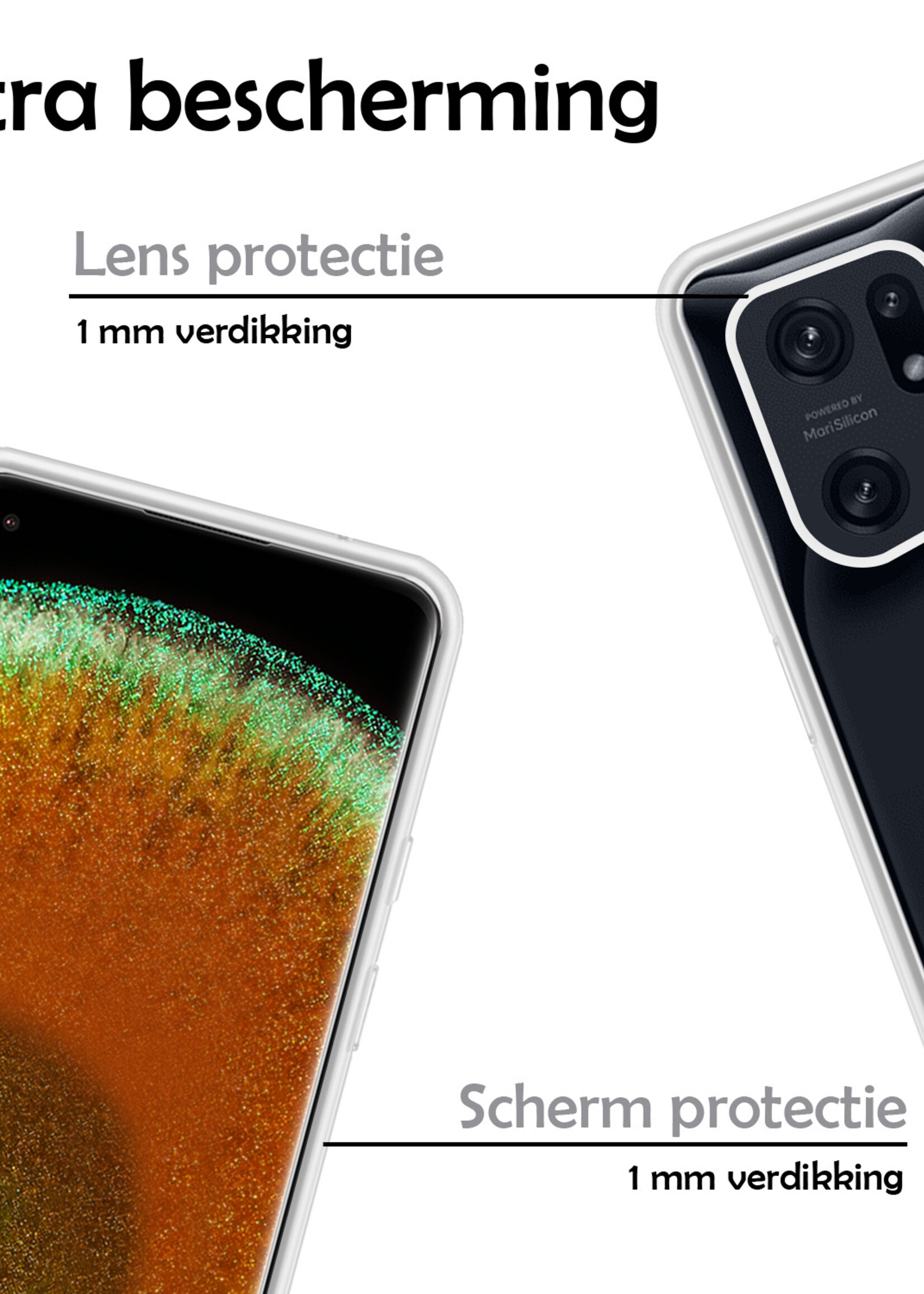 LUQ Hoesje Geschikt voor OPPO Find X5 Hoesje Siliconen Case - Hoes Geschikt voor OPPO X5 Hoes Siliconen - Transparant