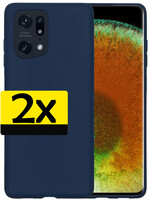 LUQ LUQ OPPO Find X5 Hoesje Siliconen - Donkerblauw - 2 PACK