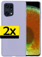 LUQ LUQ OPPO Find X5 Hoesje Siliconen - Lila - 2 PACK