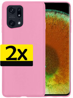 LUQ LUQ OPPO Find X5 Hoesje Siliconen - Lichtroze - 2 PACK