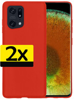LUQ LUQ OPPO Find X5 Hoesje Siliconen - Rood - 2 PACK