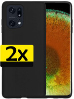 LUQ LUQ OPPO Find X5 Hoesje Siliconen - Zwart - 2 PACK