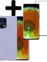 LUQ LUQ OPPO Find X5 Hoesje Siliconen Met Screenprotector - Lila