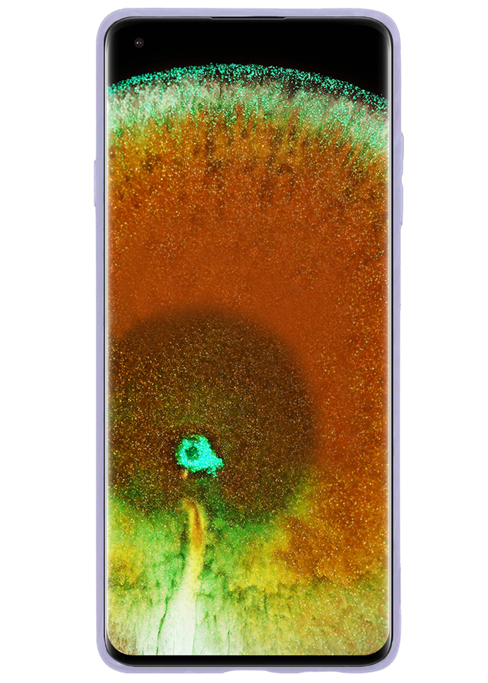 LUQ Hoesje Geschikt voor OPPO Find X5 Hoesje Siliconen Case Met Screenprotector - Hoes Geschikt voor OPPO X5 Hoes Siliconen - Lila