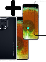 LUQ LUQ OPPO Find X5 Hoesje Siliconen Met Screenprotector - Transparant