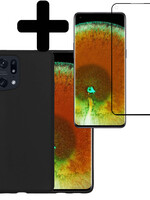 LUQ LUQ OPPO Find X5 Hoesje Siliconen Met Screenprotector - Zwart
