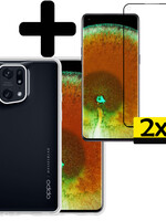 LUQ LUQ OPPO Find X5 Hoesje Siliconen Met 2x Screenprotector - Transparant