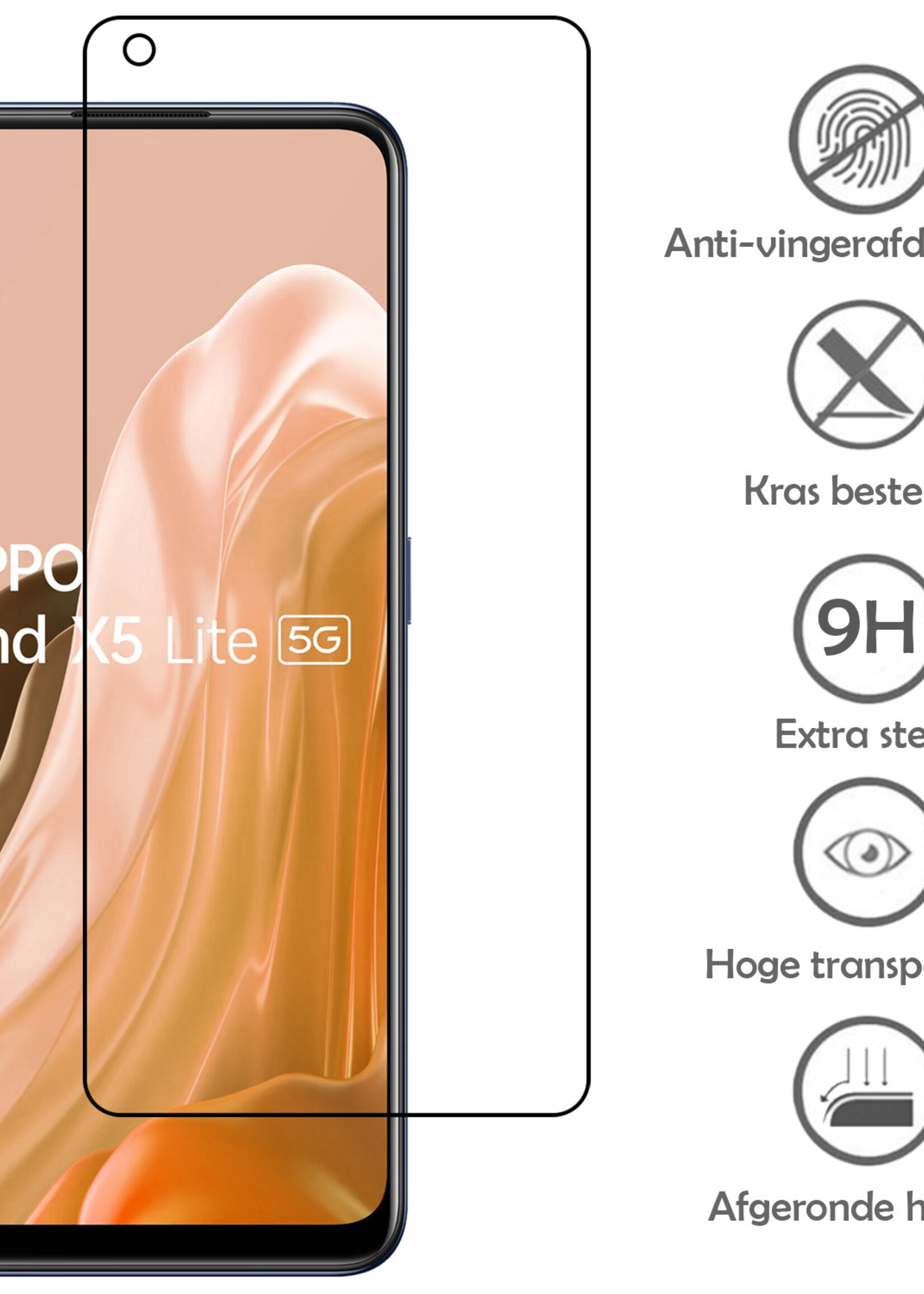 LUQ Hoesje Geschikt voor OPPO Find X5 Lite Hoesje Shockproof Case Siliconen Met Screenprotector - Hoes Geschikt voor OPPO X5 Lite Hoes Cover Siliconen - Transparant