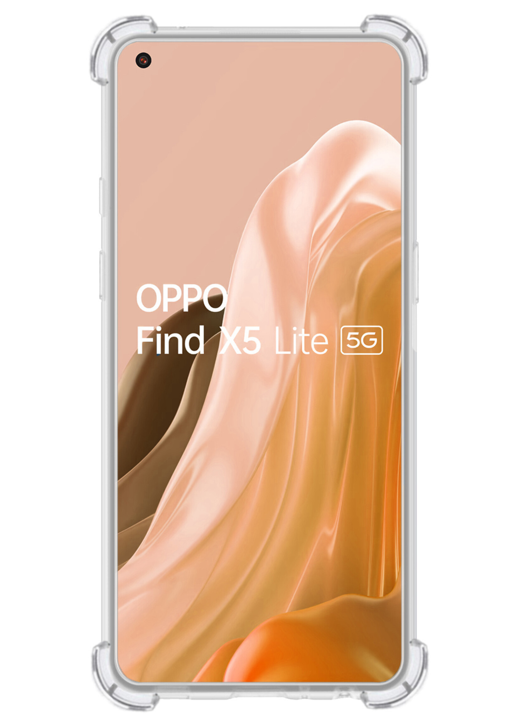LUQ Hoesje Geschikt voor OPPO Find X5 Lite Hoesje Shockproof Case Siliconen Met Screenprotector - Hoes Geschikt voor OPPO X5 Lite Hoes Cover Siliconen - Transparant