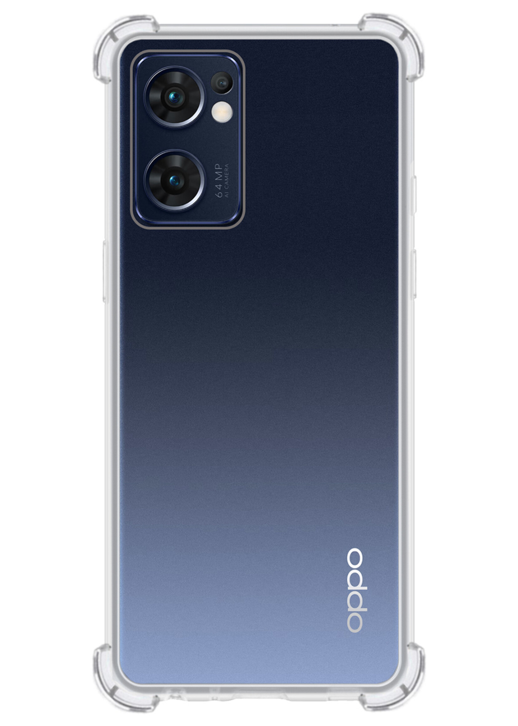 LUQ Hoesje Geschikt voor OPPO Find X5 Lite Hoesje Shockproof Case Siliconen Met 2x Screenprotector - Hoes Geschikt voor OPPO X5 Lite Hoes Cover Siliconen - Transparant