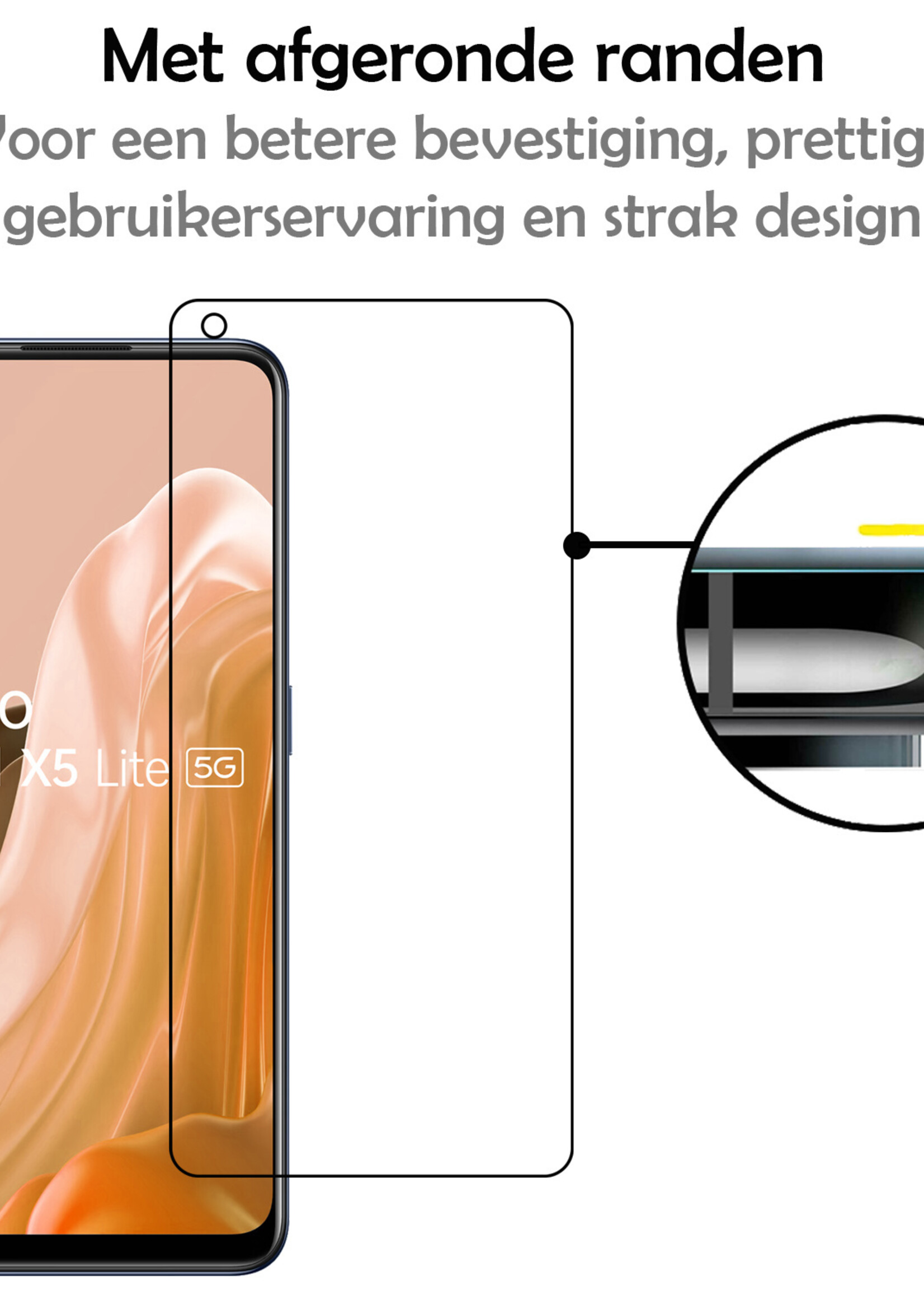 LUQ Screenprotector Geschikt voor OPPO Find X5 Lite Screenprotector Beschermglas Gehard Glas - Screenprotector Geschikt voor OPPO X5 Lite Screenprotector Glas - 2 Stuks