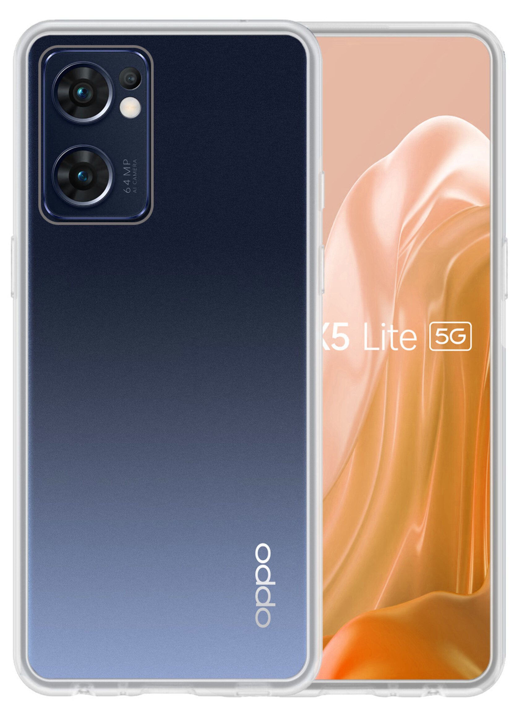 LUQ Hoesje Geschikt voor OPPO Find X5 Lite Hoesje Siliconen Case - Hoes Geschikt voor OPPO X5 Lite Hoes Siliconen - Transparant