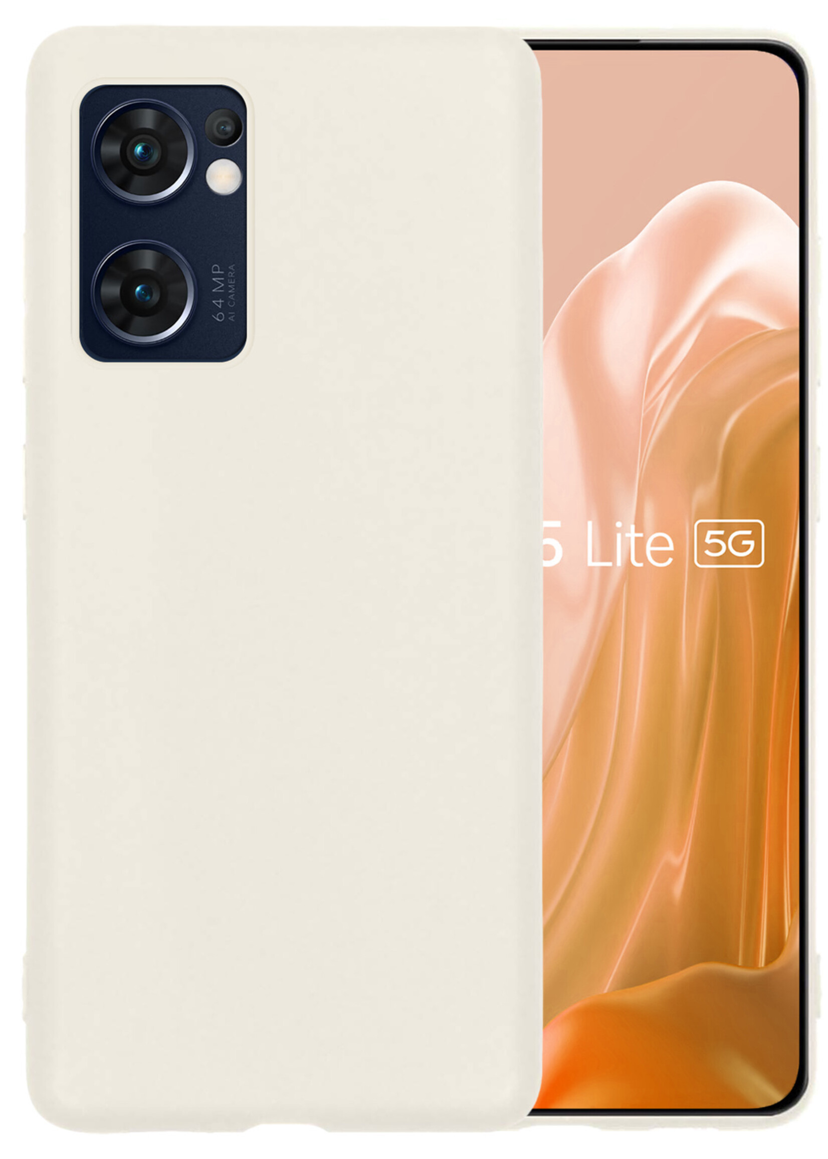 LUQ Hoesje Geschikt voor OPPO Find X5 Lite Hoesje Siliconen Case - Hoes Geschikt voor OPPO X5 Lite Hoes Siliconen - Wit