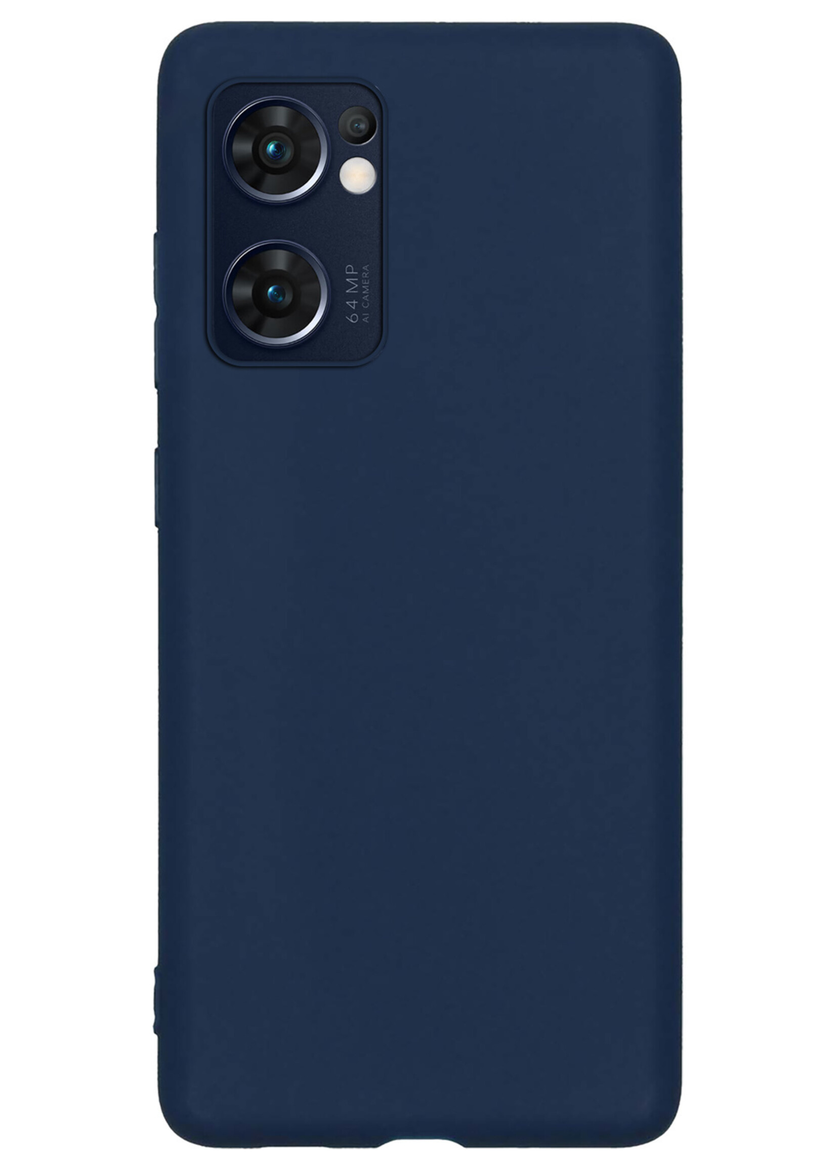 LUQ Hoesje Geschikt voor OPPO Find X5 Lite Hoesje Siliconen Case Met Screenprotector - Hoes Geschikt voor OPPO X5 Lite Hoes Siliconen - Donkerblauw