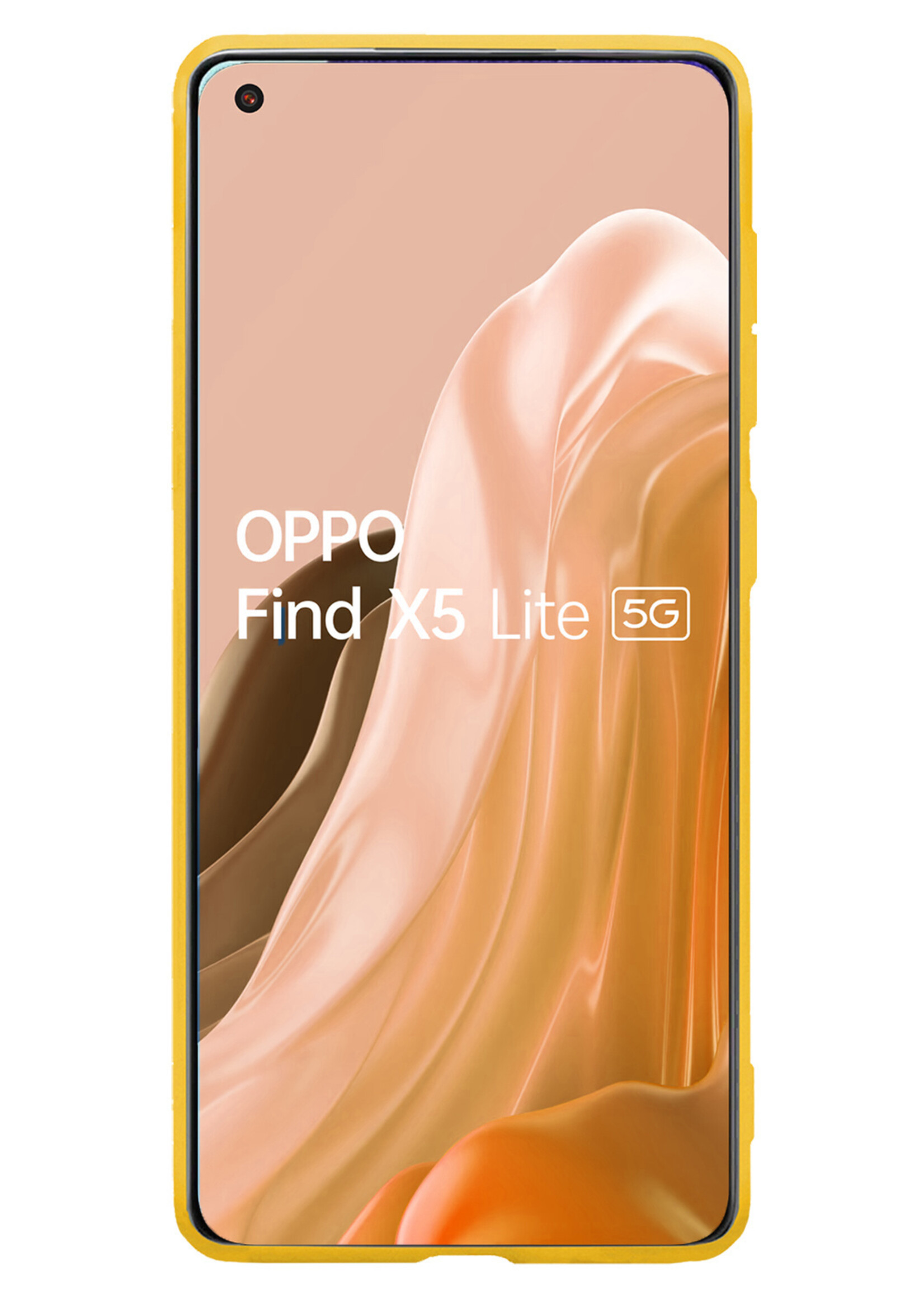 Hoesje Geschikt voor OPPO Find X5 Lite Hoesje Siliconen Case Met Screenprotector - Hoes Geschikt voor OPPO X5 Lite Hoes Siliconen - Geel