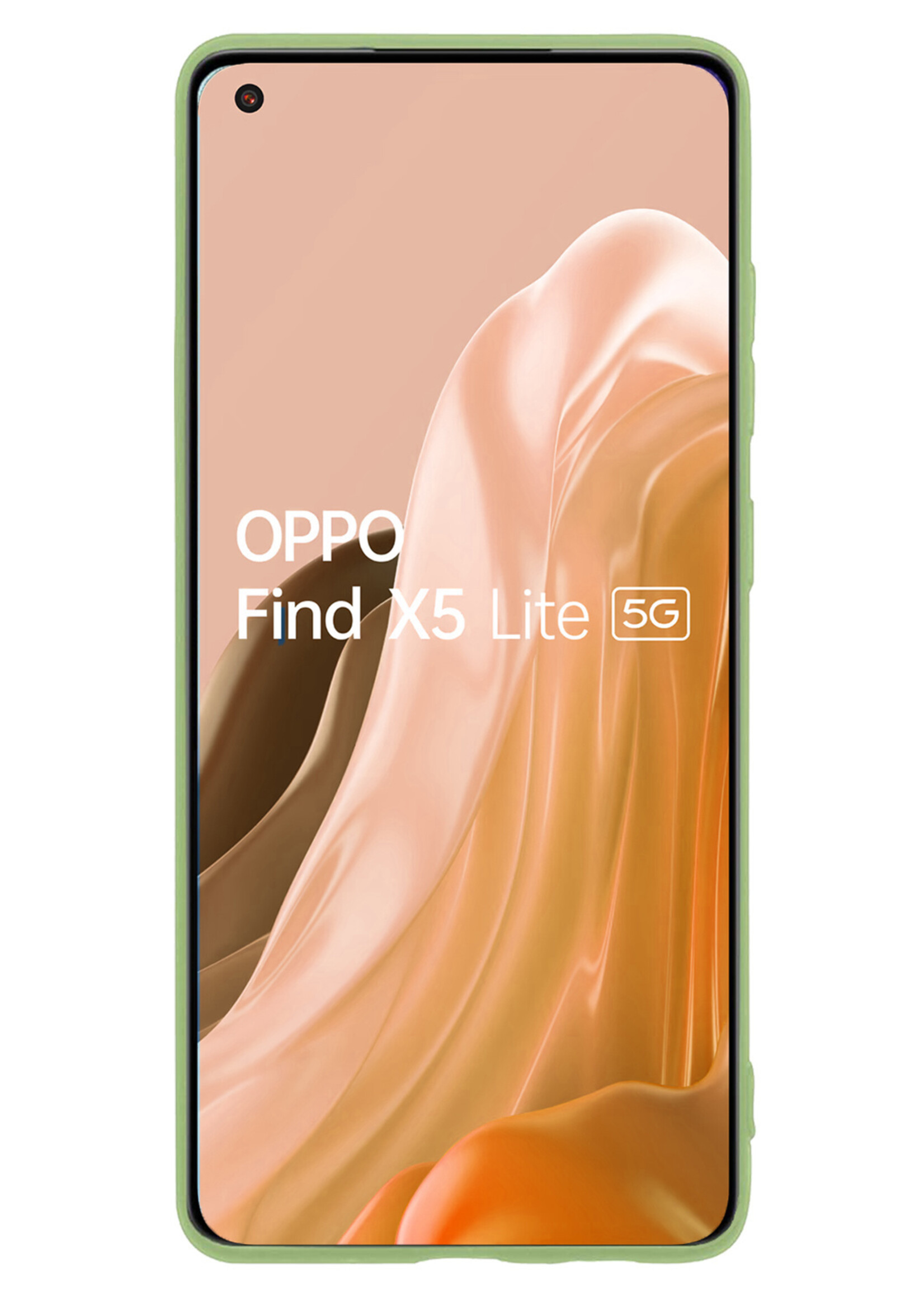 Hoesje Geschikt voor OPPO Find X5 Lite Hoesje Siliconen Case Met Screenprotector - Hoes Geschikt voor OPPO X5 Lite Hoes Siliconen - Groen