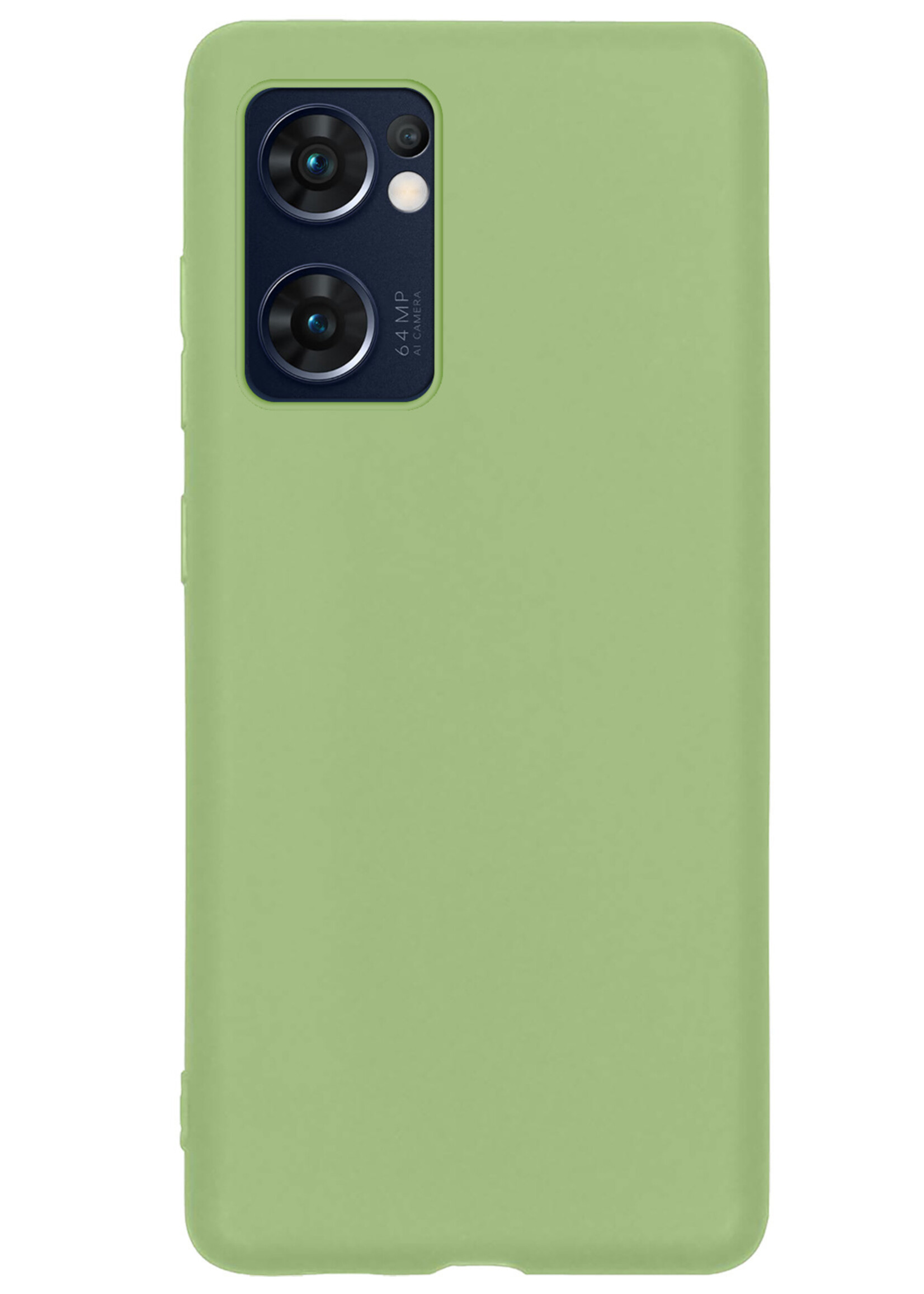 LUQ Hoesje Geschikt voor OPPO Find X5 Lite Hoesje Siliconen Case Met Screenprotector - Hoes Geschikt voor OPPO X5 Lite Hoes Siliconen - Groen