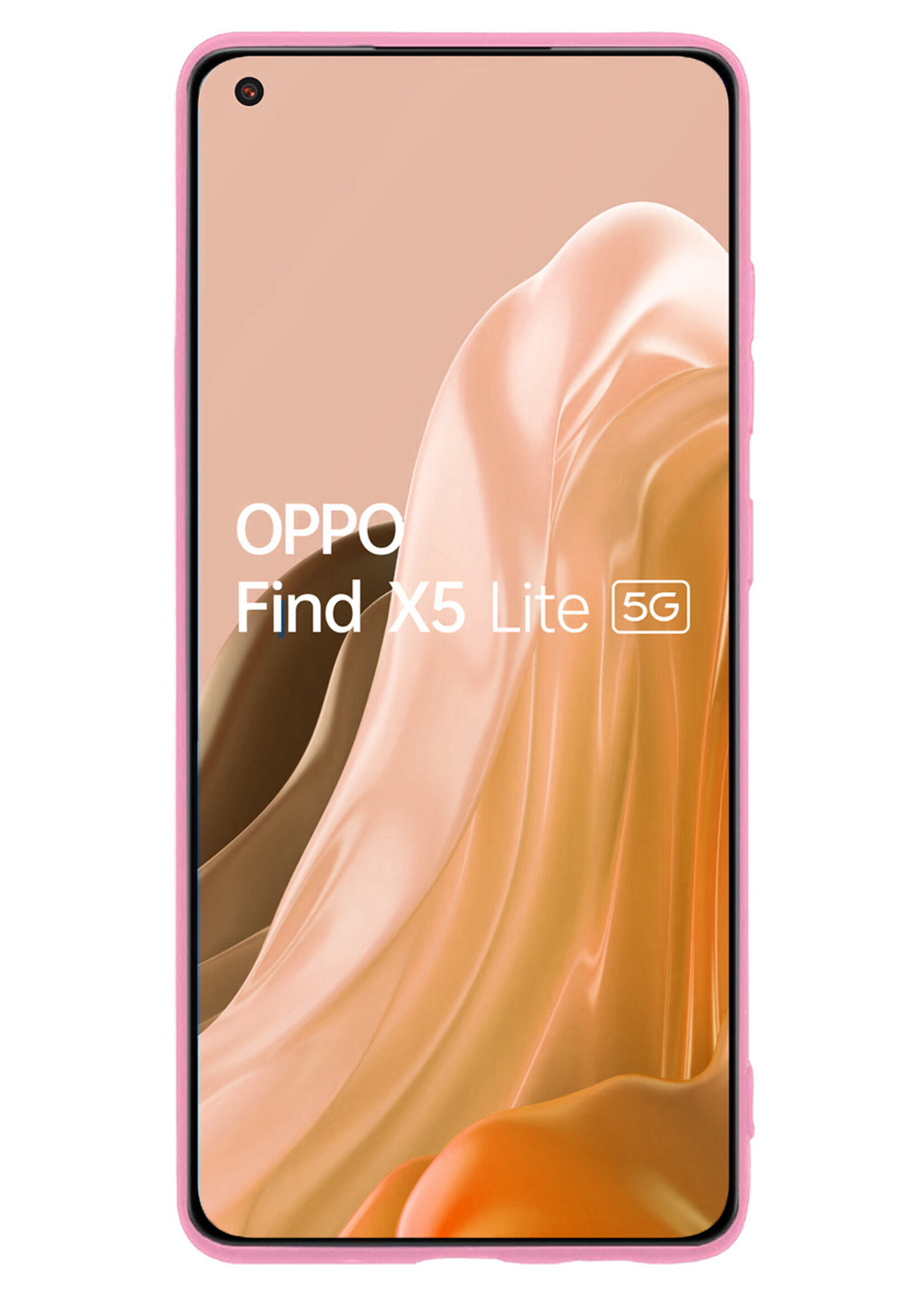 LUQ Hoesje Geschikt voor OPPO Find X5 Lite Hoesje Siliconen Case Met Screenprotector - Hoes Geschikt voor OPPO X5 Lite Hoes Siliconen - Lichtroze