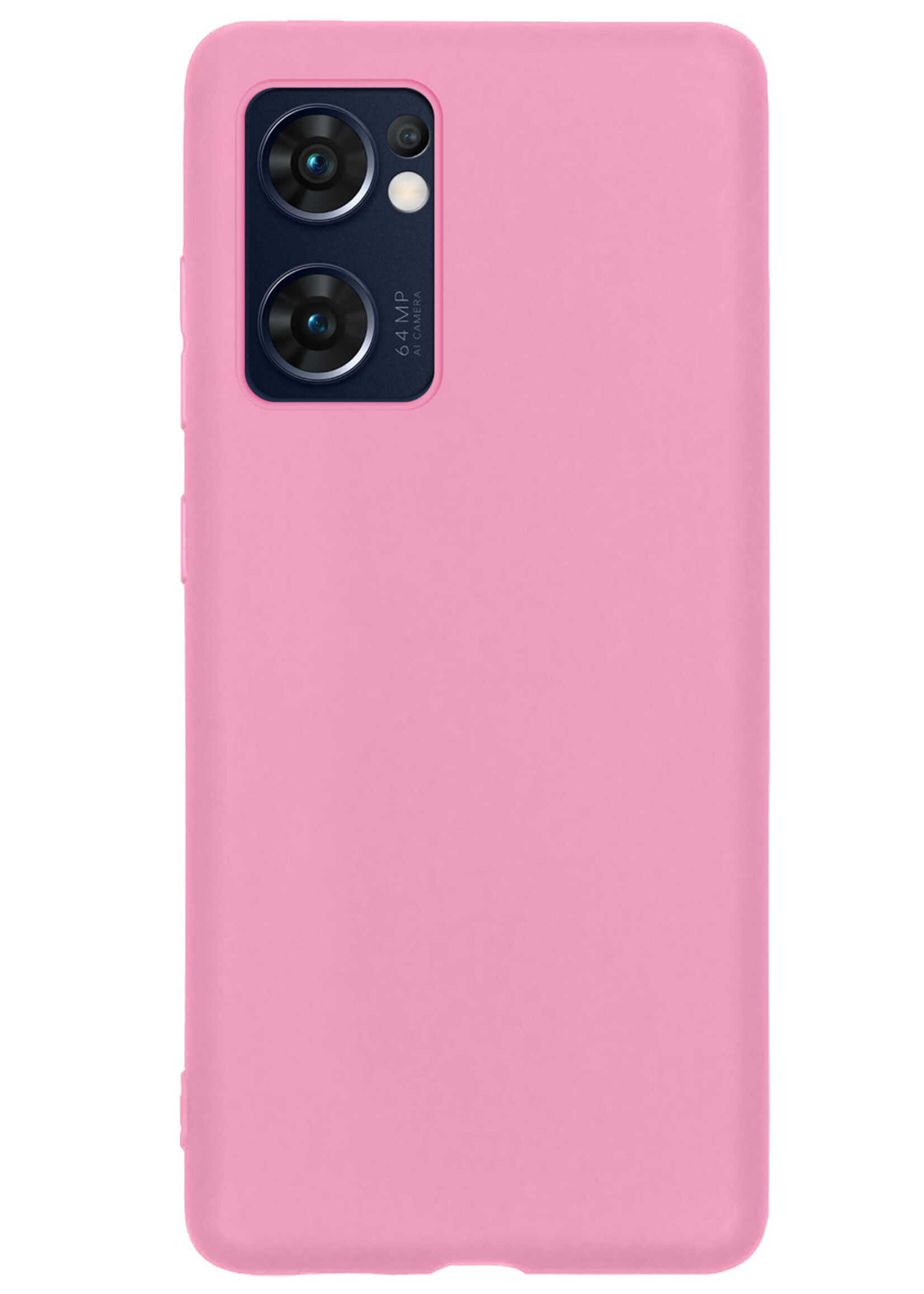 LUQ Hoesje Geschikt voor OPPO Find X5 Lite Hoesje Siliconen Case Met Screenprotector - Hoes Geschikt voor OPPO X5 Lite Hoes Siliconen - Lichtroze