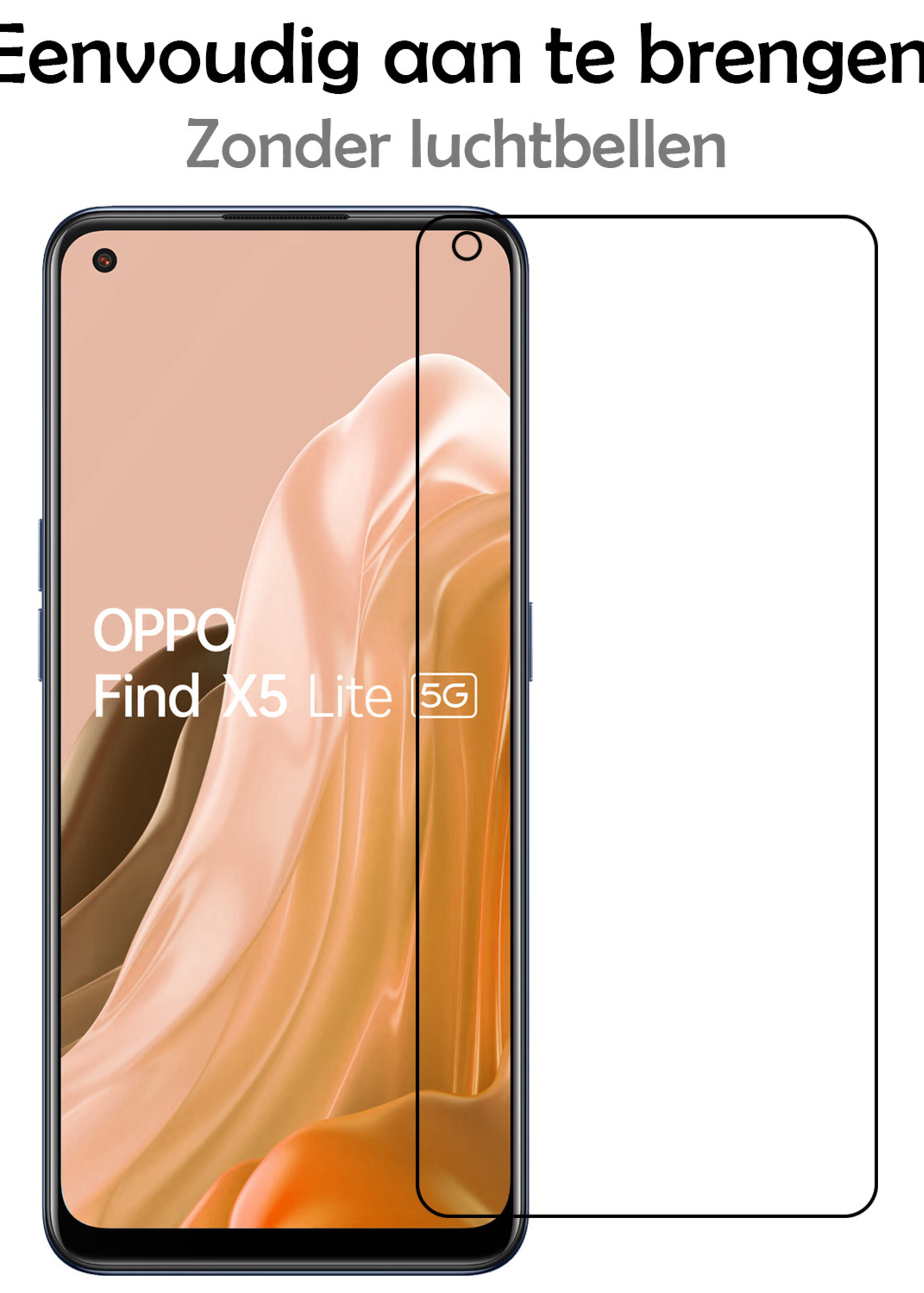 LUQ Hoesje Geschikt voor OPPO Find X5 Lite Hoesje Siliconen Case Met Screenprotector - Hoes Geschikt voor OPPO X5 Lite Hoes Siliconen - Rood