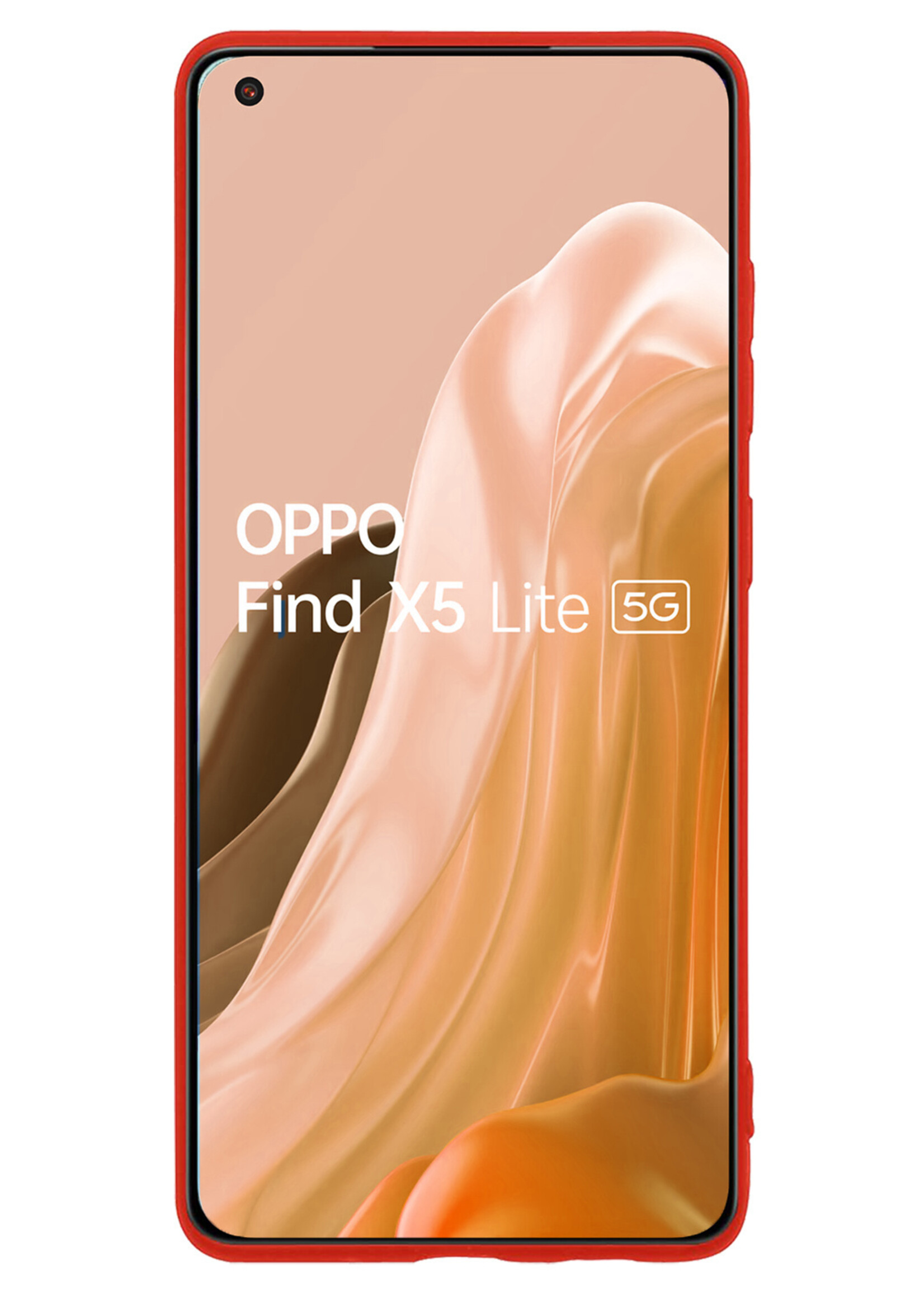 Hoesje Geschikt voor OPPO Find X5 Lite Hoesje Siliconen Case Met Screenprotector - Hoes Geschikt voor OPPO X5 Lite Hoes Siliconen - Rood