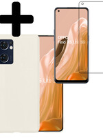 LUQ LUQ OPPO Find X5 Lite Hoesje Siliconen Met Screenprotector - Wit