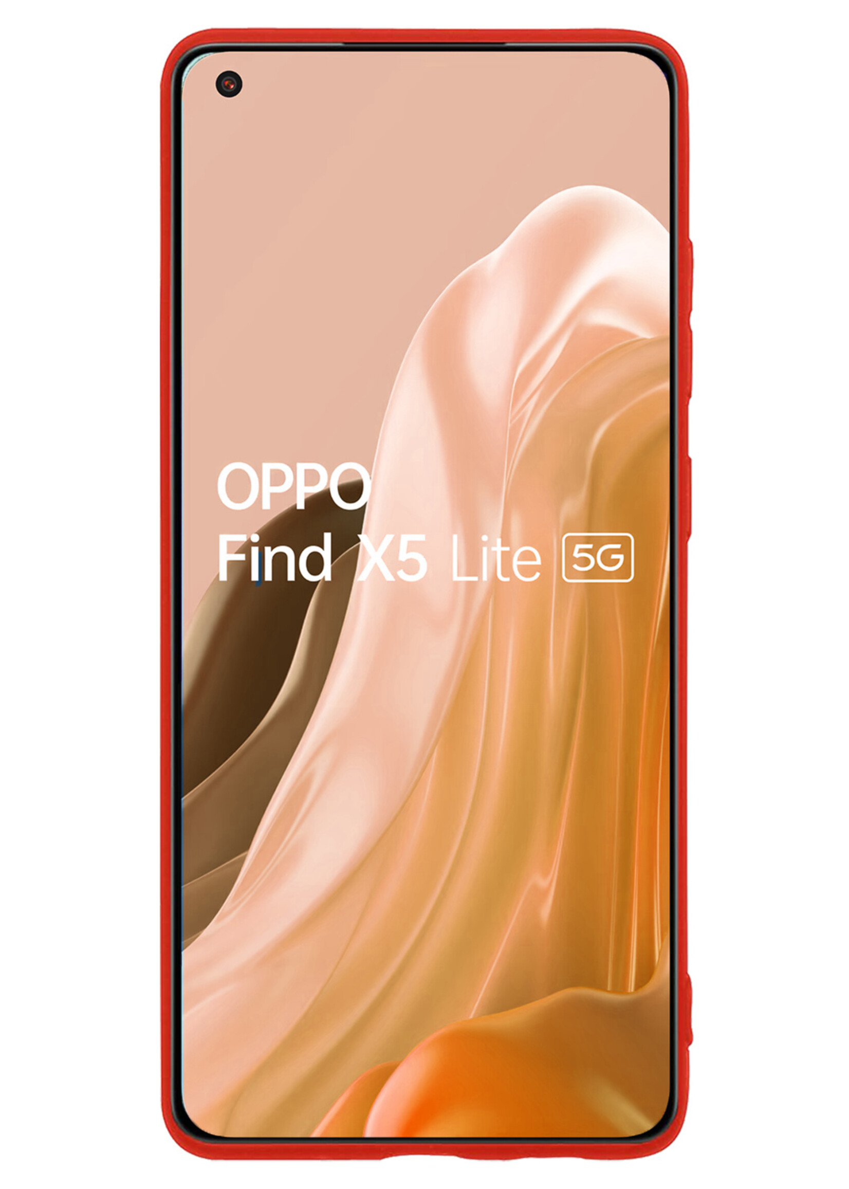 LUQ Hoesje Geschikt voor OPPO Find X5 Lite Hoesje Siliconen Case Met 2x Screenprotector - Hoes Geschikt voor OPPO X5 Lite Hoes Siliconen - Rood