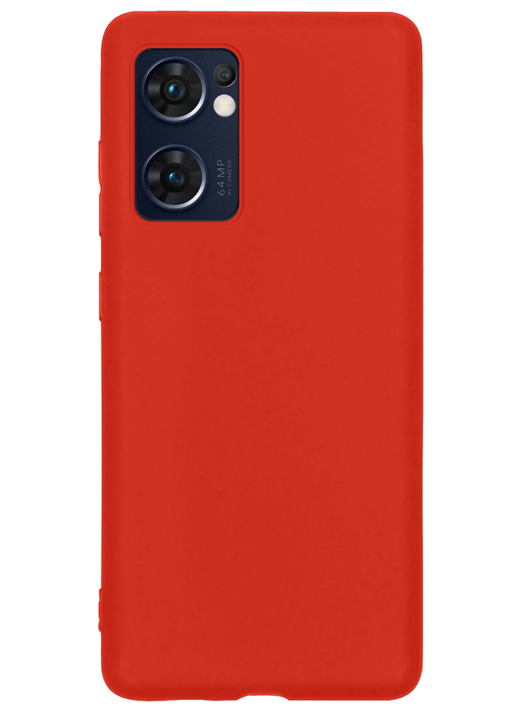 LUQ Hoesje Geschikt voor OPPO Find X5 Lite Hoesje Siliconen Case Met 2x Screenprotector - Hoes Geschikt voor OPPO X5 Lite Hoes Siliconen - Rood