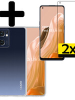 LUQ LUQ OPPO Find X5 Lite Hoesje Siliconen Met 2x Screenprotector - Transparant