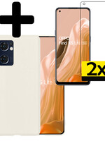 LUQ LUQ OPPO Find X5 Lite Hoesje Siliconen Met 2x Screenprotector - Wit