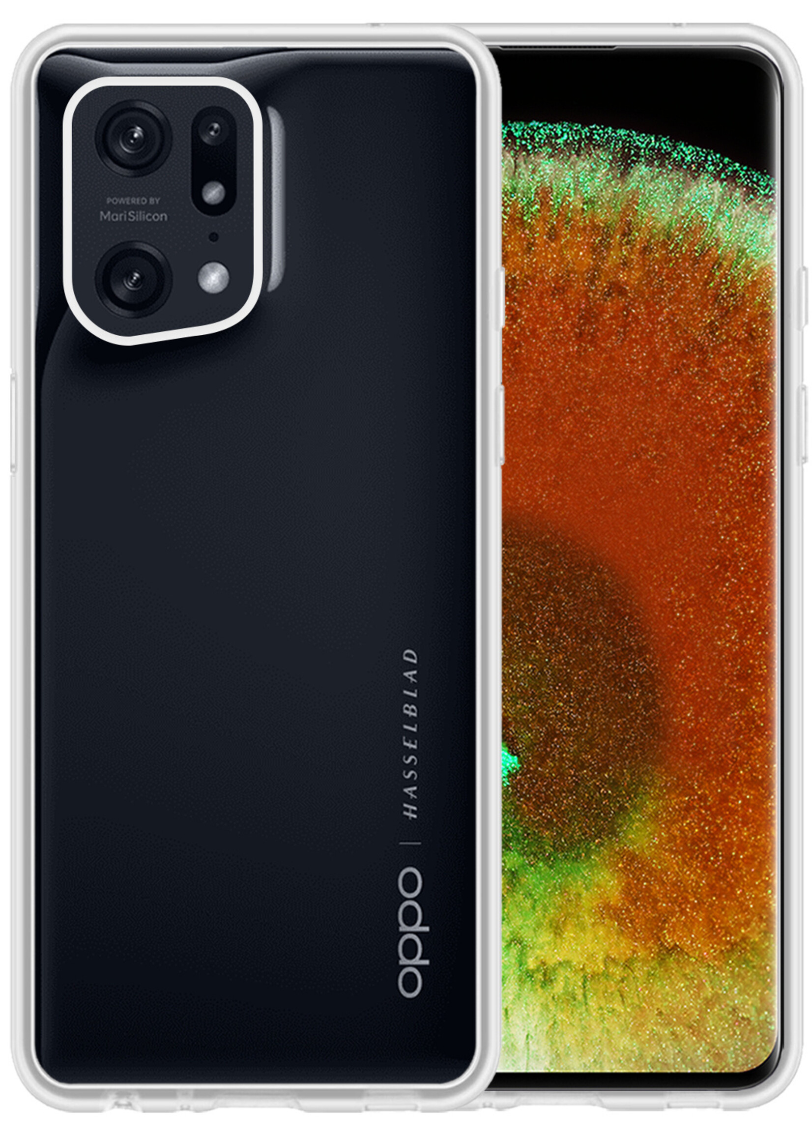 LUQ Hoesje Geschikt voor OPPO Find X5 Pro Hoesje Siliconen Case - Hoes Geschikt voor OPPO X5 Pro Hoes Siliconen - Transparant