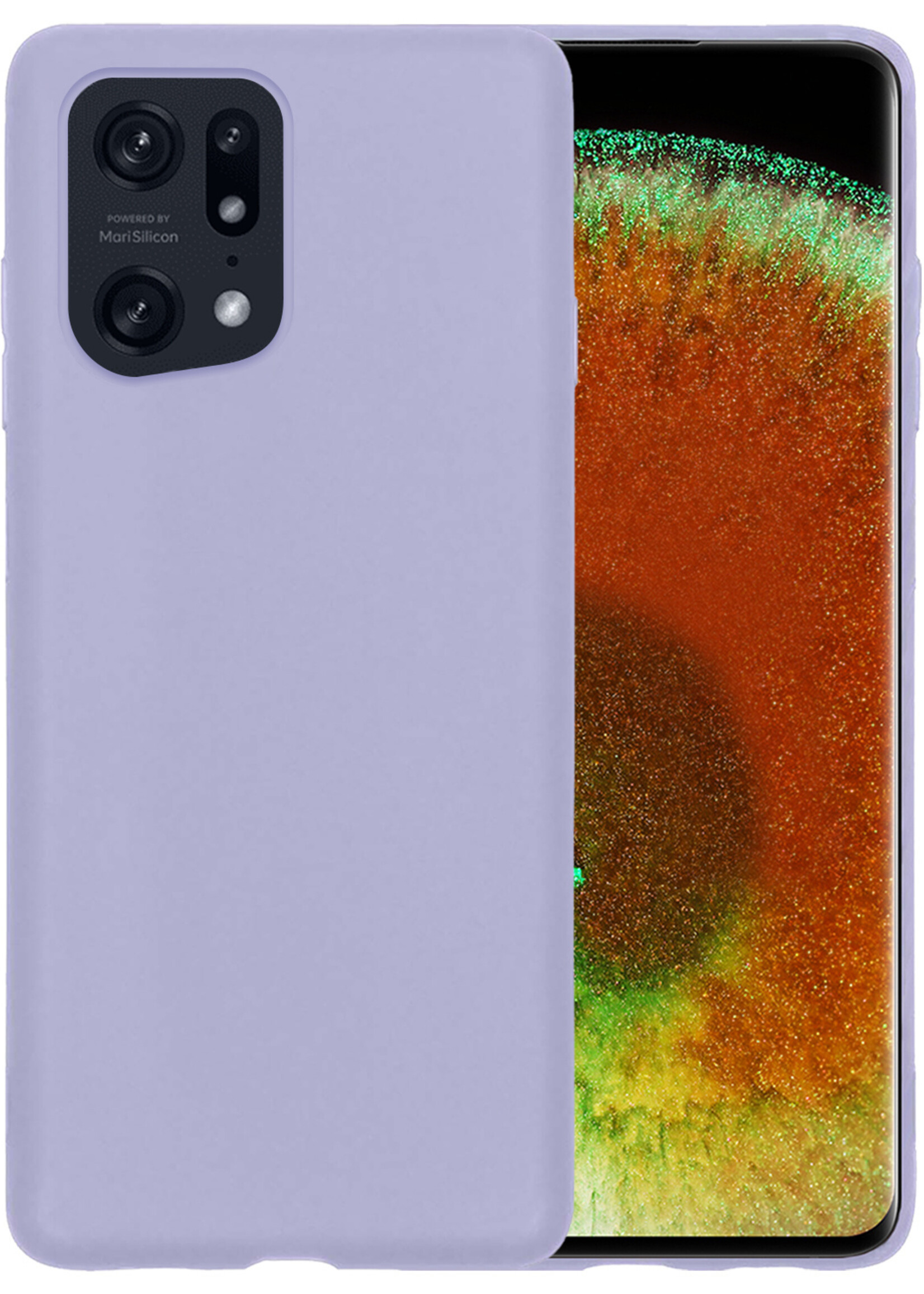 LUQ Hoesje Geschikt voor OPPO Find X5 Pro Hoesje Siliconen Case - Hoes Geschikt voor OPPO X5 Pro Hoes Siliconen - Lila