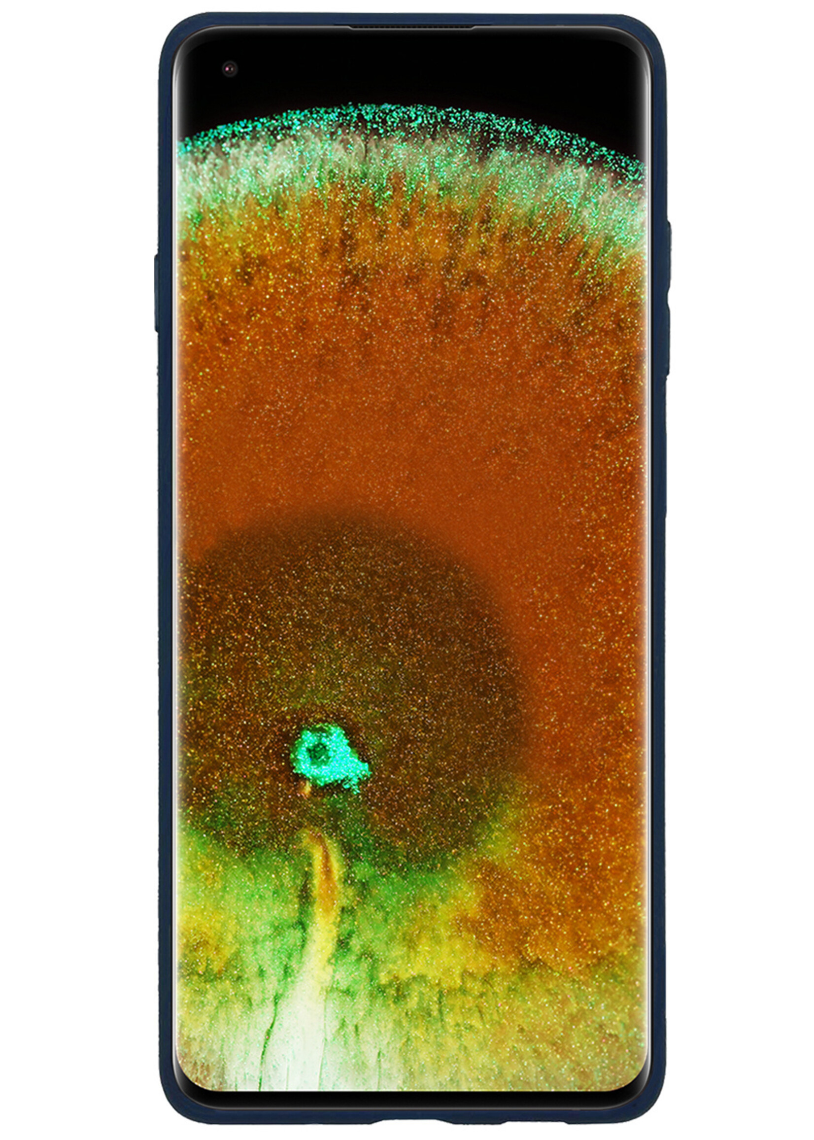 LUQ Hoesje Geschikt voor OPPO Find X5 Pro Hoesje Siliconen Case Met Screenprotector - Hoes Geschikt voor OPPO X5 Pro Hoes Siliconen - Donkerblauw