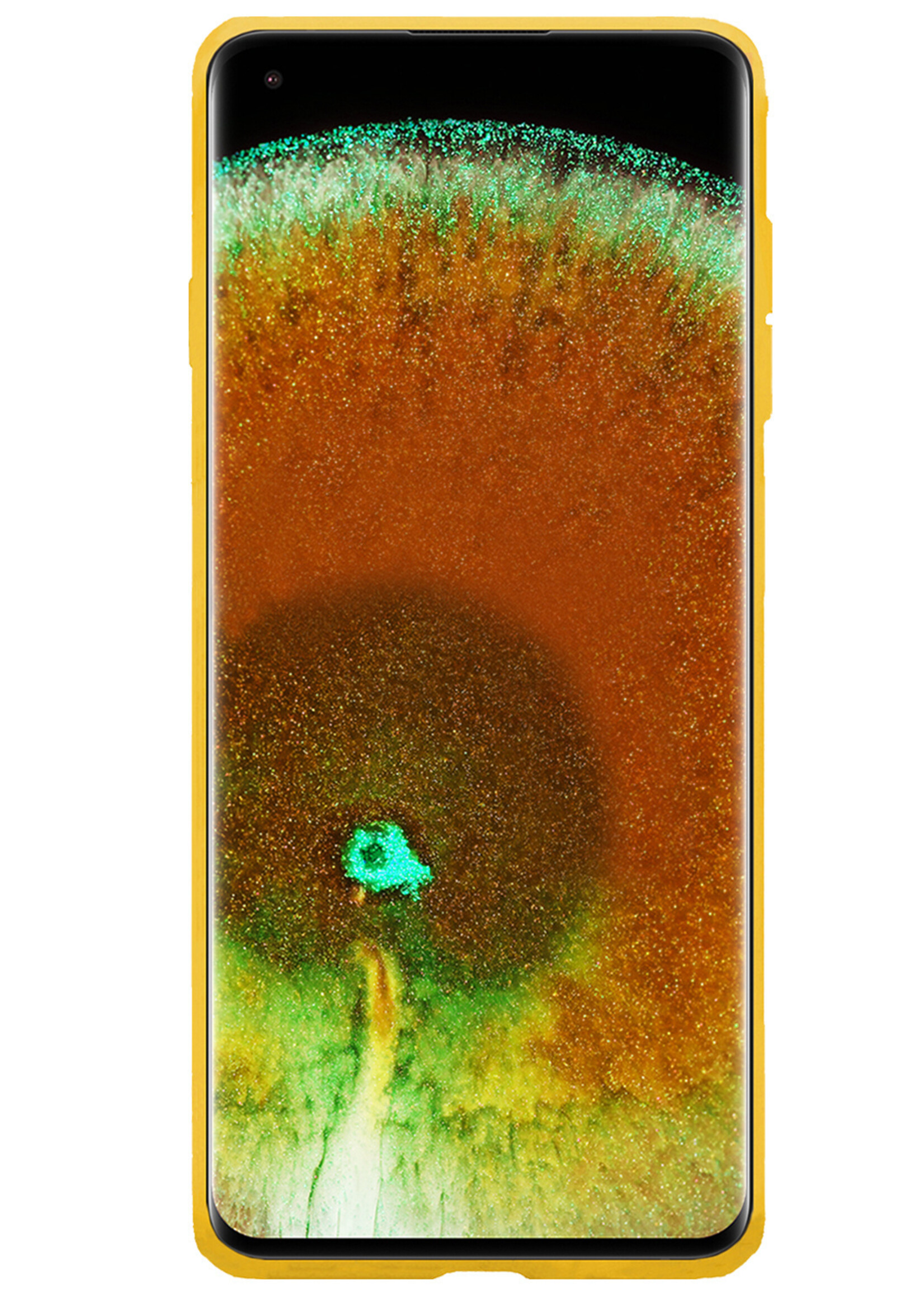 LUQ Hoesje Geschikt voor OPPO Find X5 Pro Hoesje Siliconen Case Met Screenprotector - Hoes Geschikt voor OPPO X5 Pro Hoes Siliconen - Geel