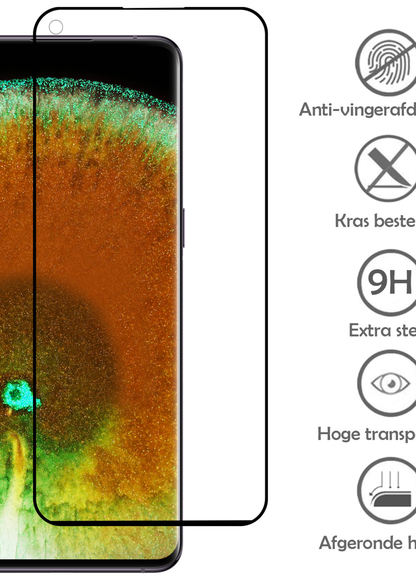 LUQ Hoesje Geschikt voor OPPO Find X5 Pro Hoesje Siliconen Case Met Screenprotector - Hoes Geschikt voor OPPO X5 Pro Hoes Siliconen - Groen
