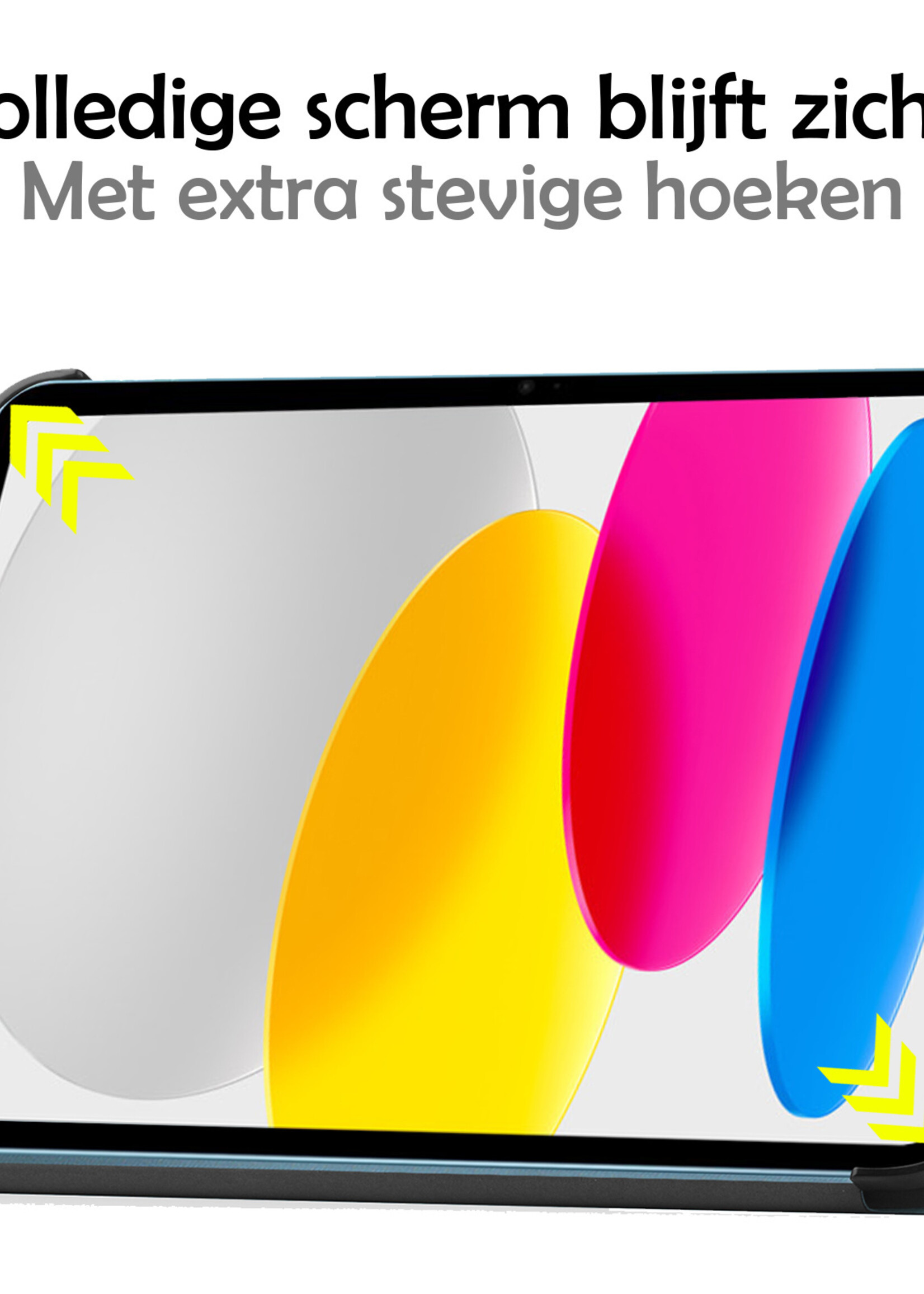 LUQ Hoes Geschikt voor iPad 2022 Hoes Luxe Hoesje Book Case - Hoesje Geschikt voor iPad 10 Hoes Cover - Donkergroen