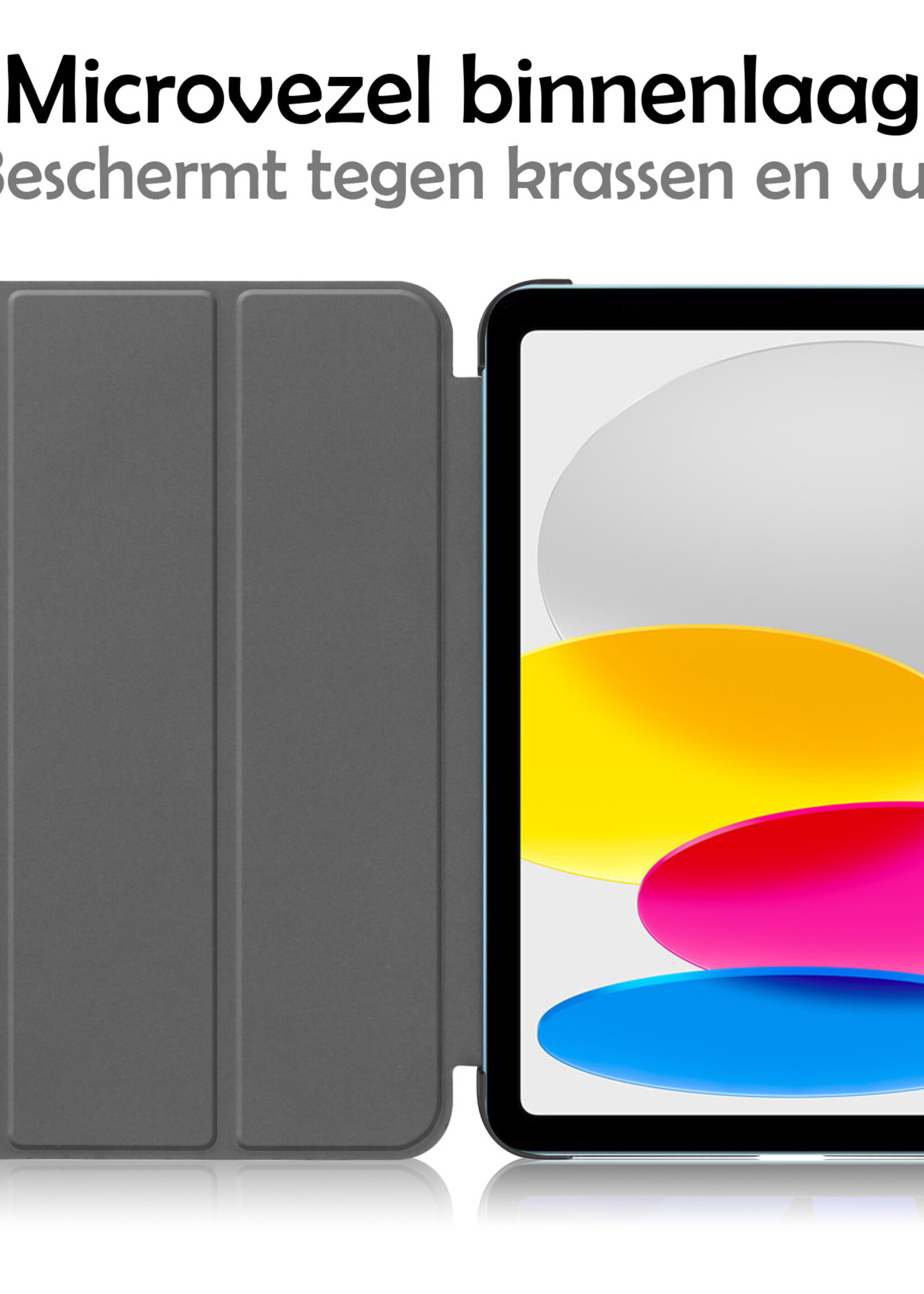 Hoes Geschikt voor iPad 2022 Hoes Luxe Hoesje Book Case - Hoesje Geschikt voor iPad 10 Hoes Cover - Eenhoorn