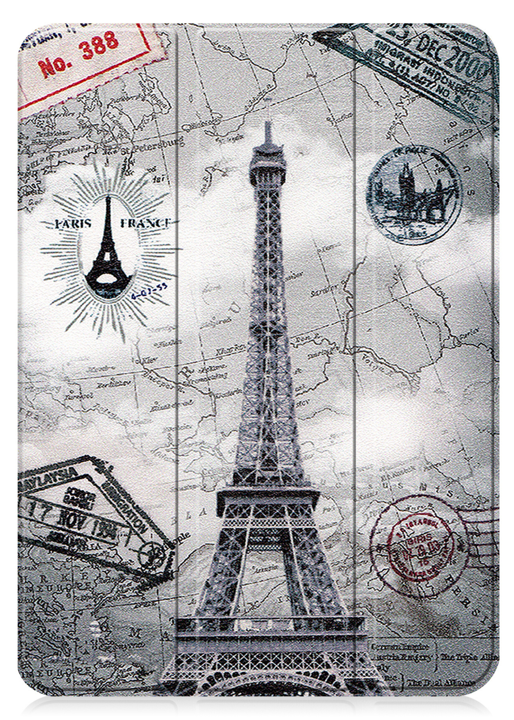 LUQ Hoes Geschikt voor iPad 2022 Hoes Luxe Hoesje Book Case Met Screenprotector - Hoesje Geschikt voor iPad 10 Hoes Cover - Eiffeltoren