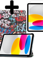 LUQ LUQ iPad 10 2022 Hoesje Met Screenprotector - Graffity