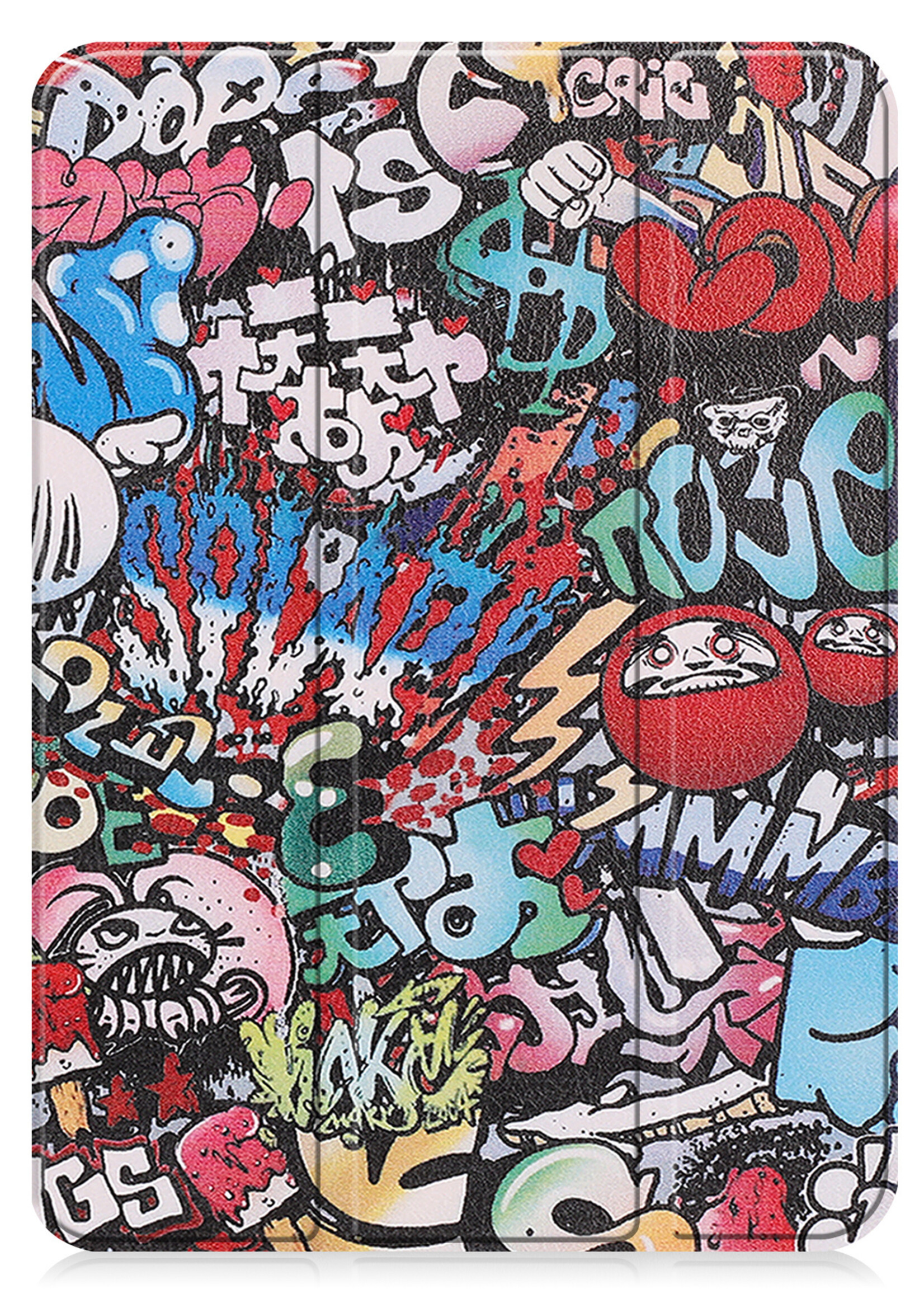 LUQ Hoes Geschikt voor iPad 2022 Hoes Luxe Hoesje Book Case Met Screenprotector - Hoesje Geschikt voor iPad 10 Hoes Cover - Graffity