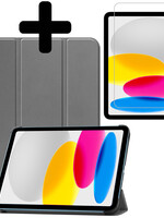 LUQ LUQ iPad 10 2022 Hoesje Met Screenprotector - Grijs