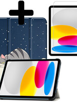 LUQ LUQ iPad 10 2022 Hoesje Met Screenprotector - Kat