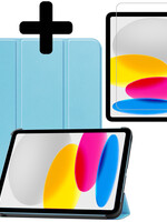 LUQ LUQ iPad 10 2022 Hoesje Met Screenprotector - Lichtblauw